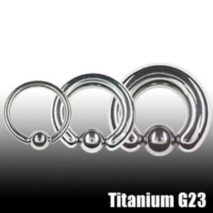 1,0mm Titan Piercing Ring mit Klemmkugel