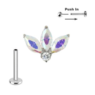 Titan Micro Push Pin stecksystem mit Blüte Kristall...